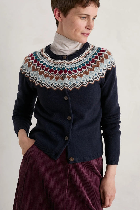 Seasalt Holly Blue Fair Isle Cardigan