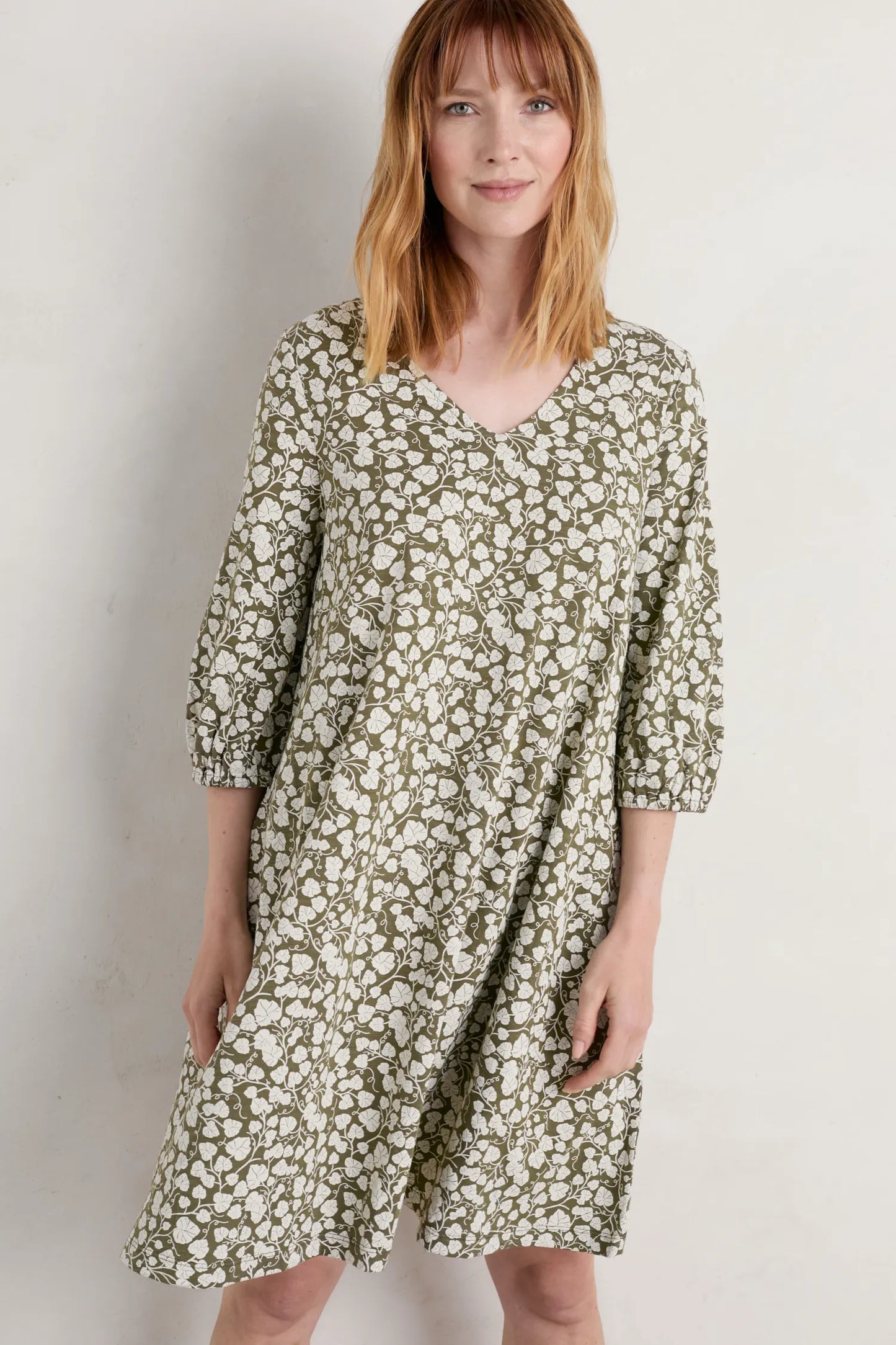 Seasalt Wave Wing 3/4 Sleeve Jersey Dress