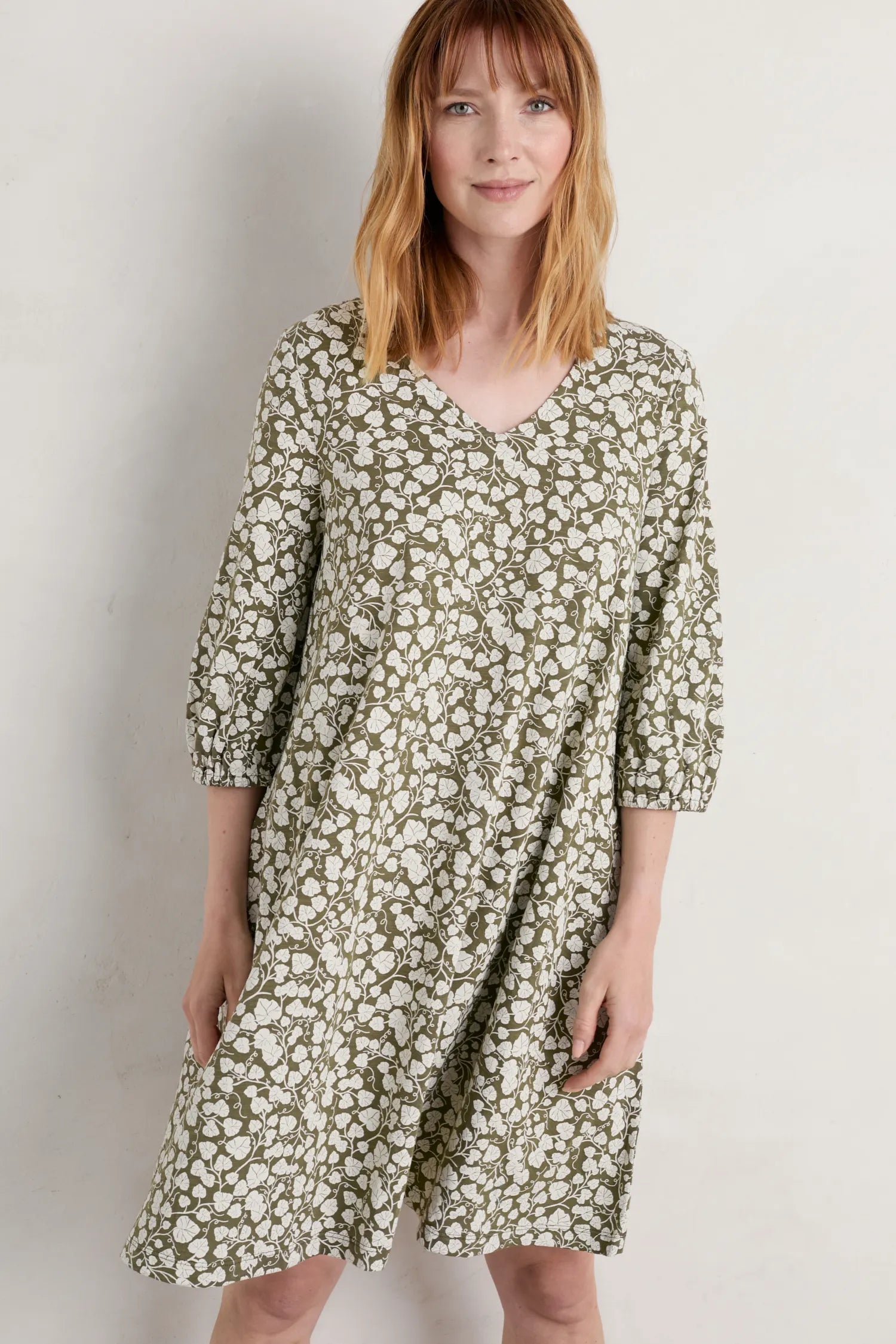Seasalt Wave Wing 3/4 Sleeve Jersey Dress