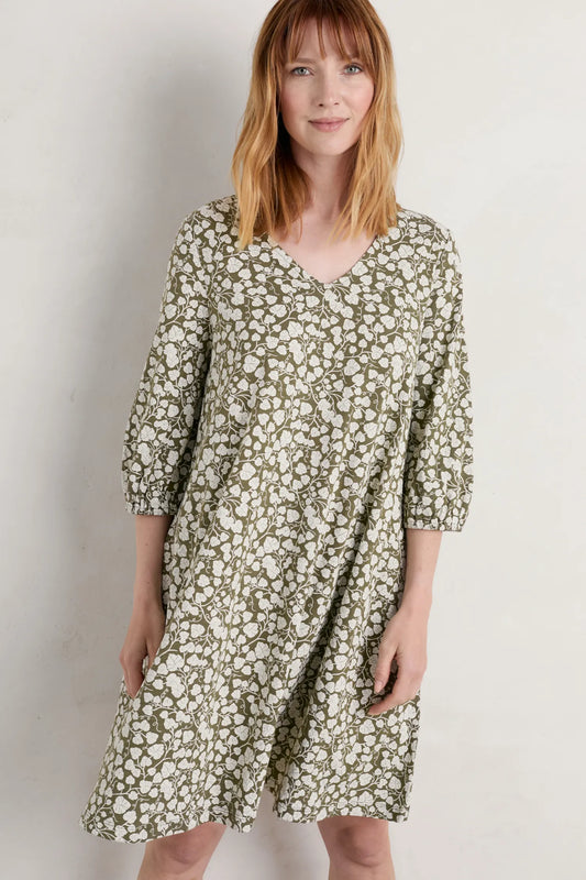 Seasalt Wave Wing 3/4 Sleeve Jersey Dress