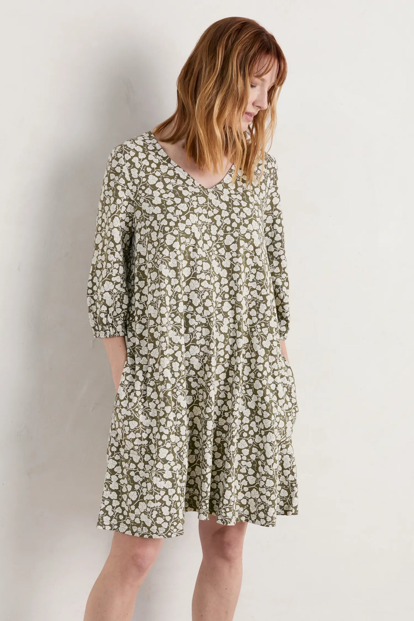Seasalt Wave Wing 3/4 Sleeve Jersey Dress
