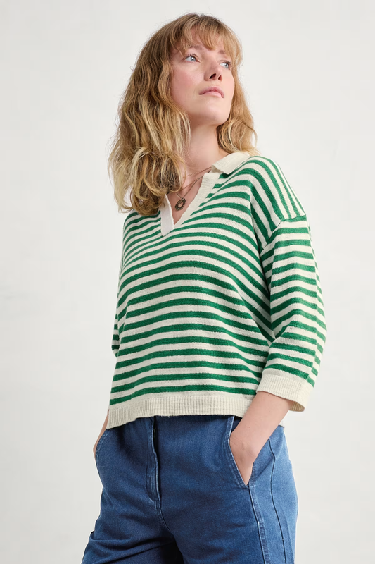 Seasalt Gwynver Lightweight V-Neck Collared Jumper