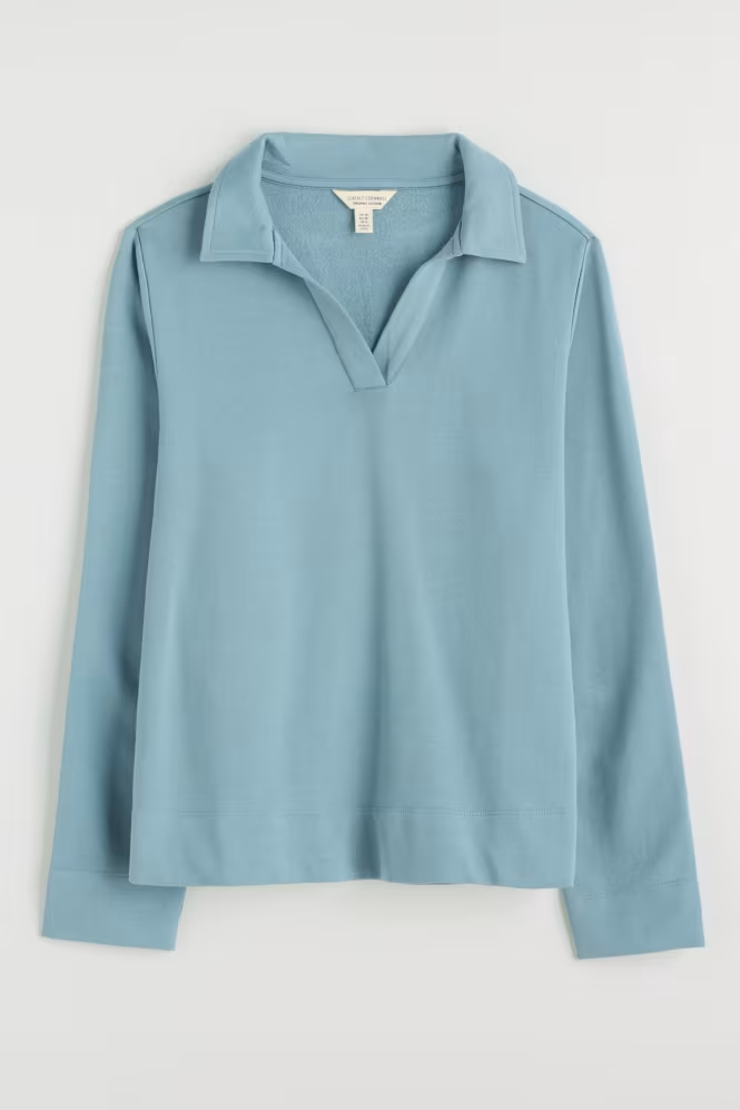Seasalt Clear Wing V-Neck Collared Sweatshirt