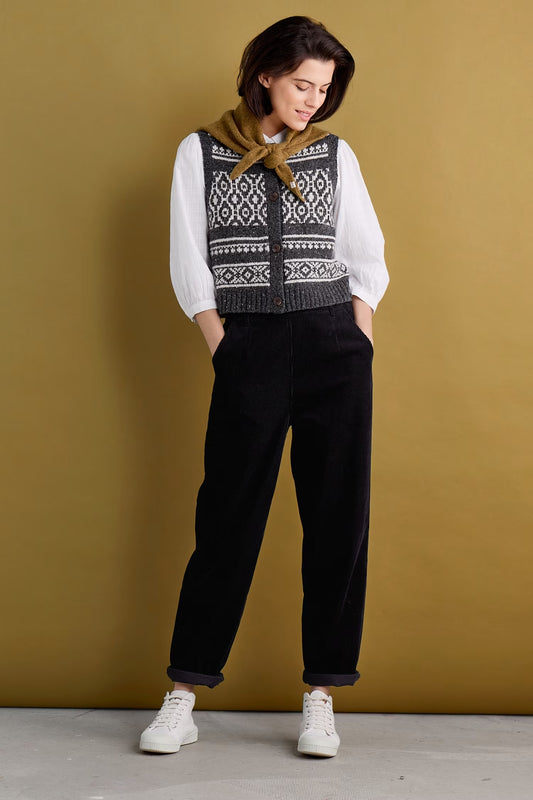 Seasalt Castwork Fair Isle Merino-Blend Vest Cardigan