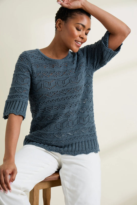 Seasalt River Cross Pointelle Knit Top