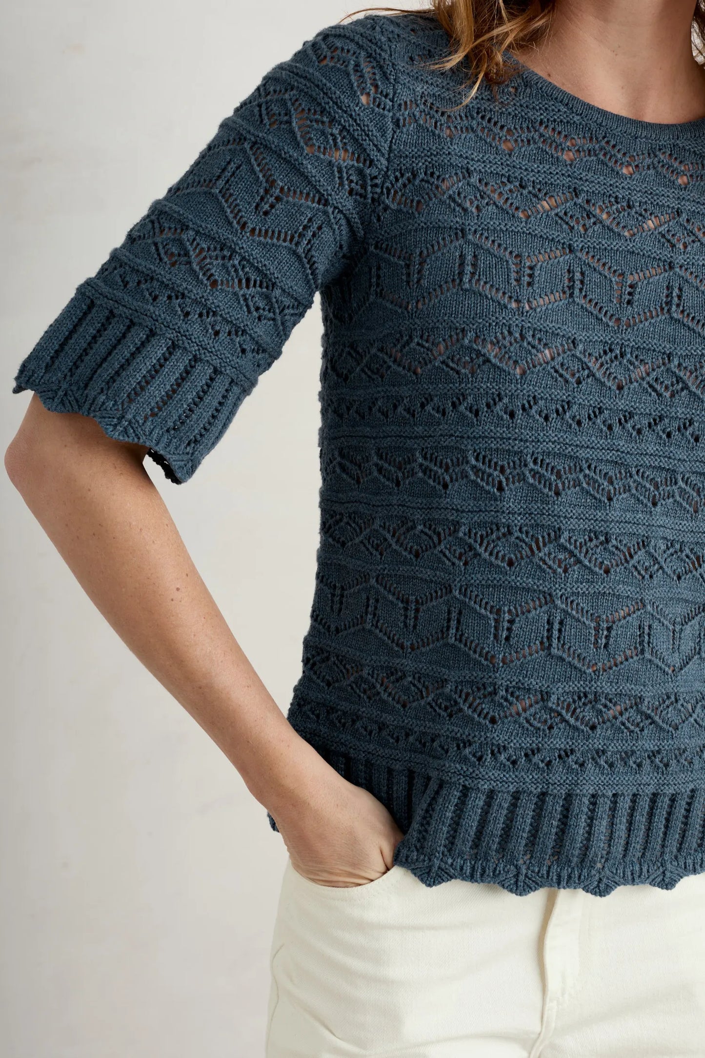 Seasalt River Cross Pointelle Knit Top