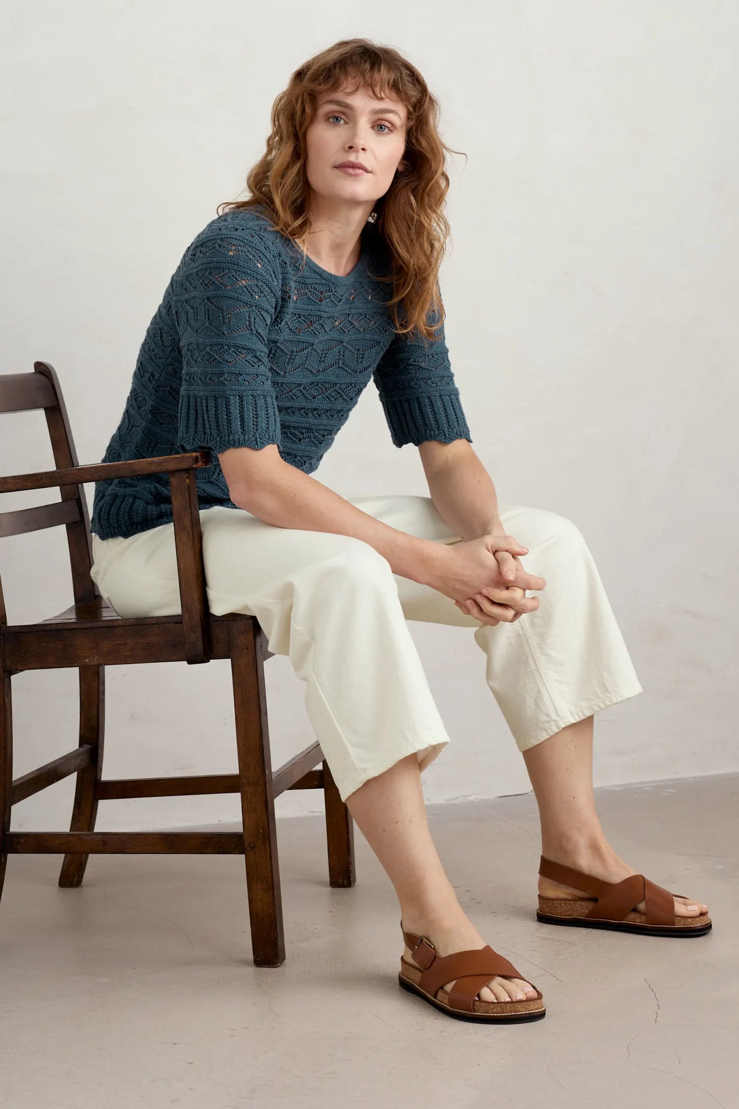 Seasalt River Cross Pointelle Knit Top