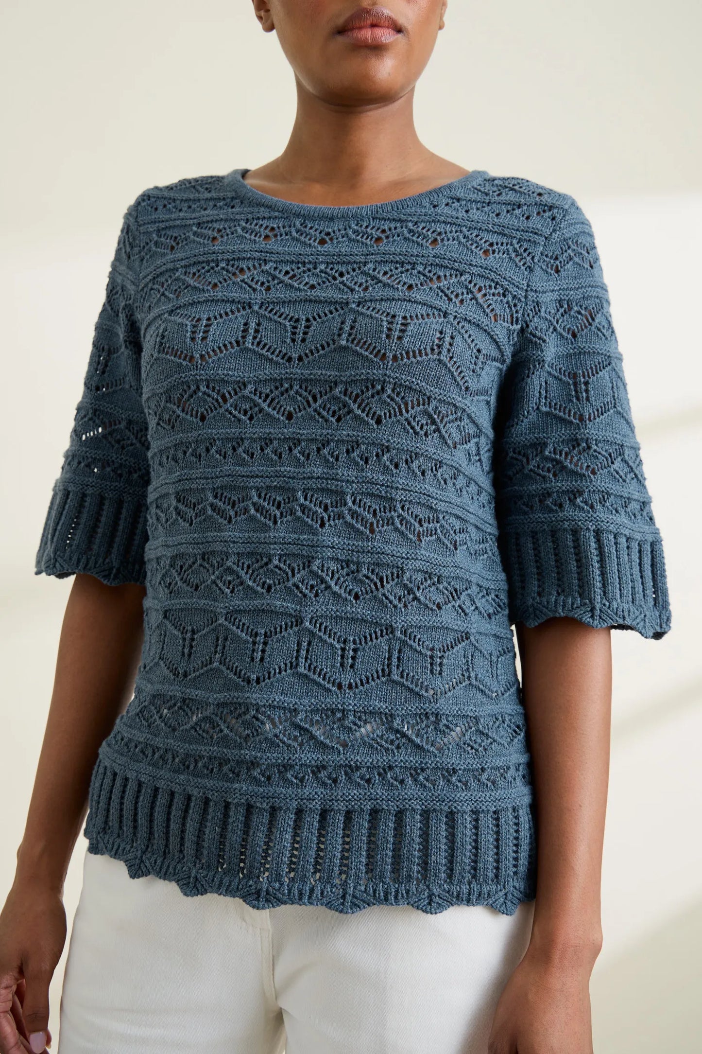 Seasalt River Cross Pointelle Knit Top