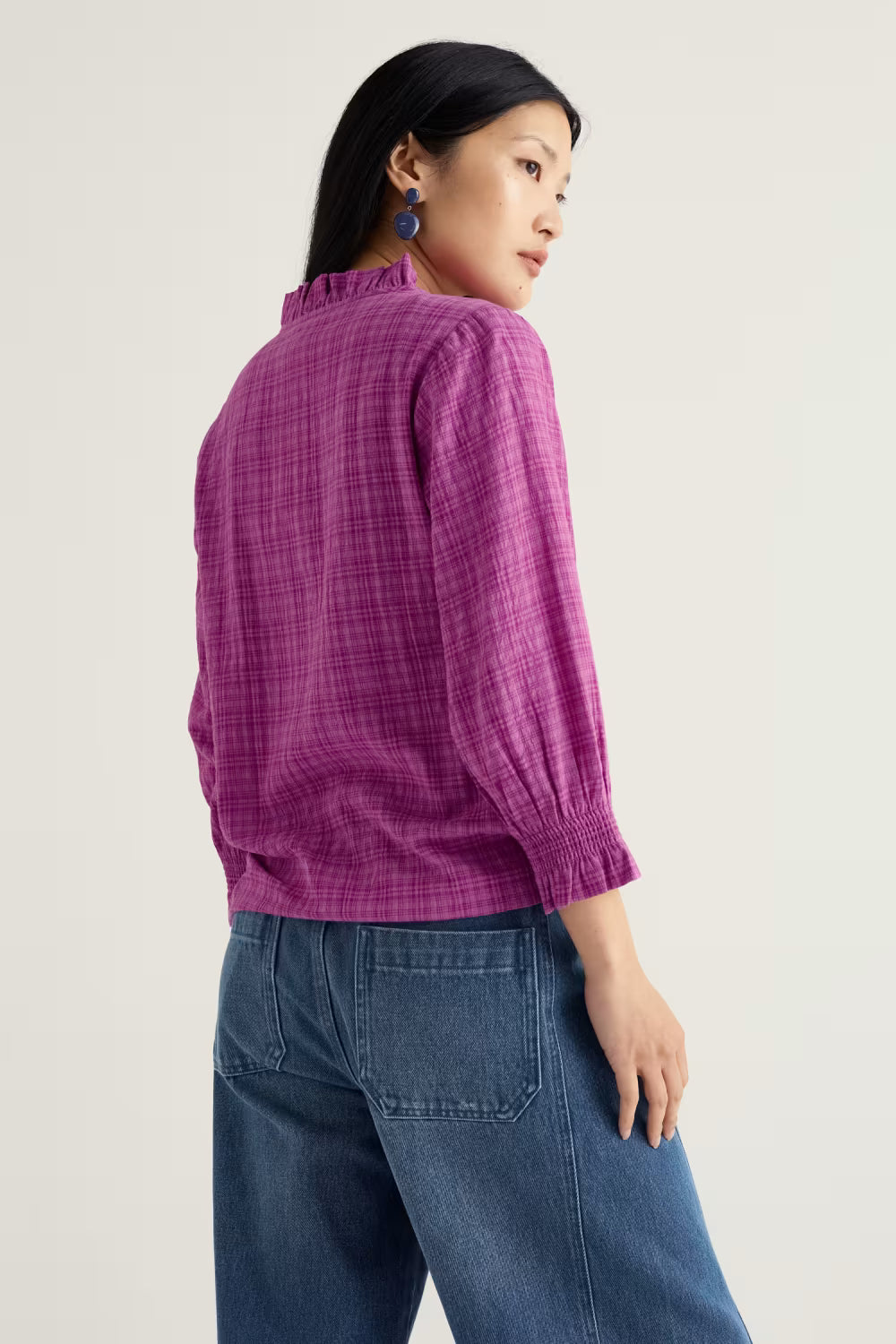 Seasalt Feather Star Checked Top