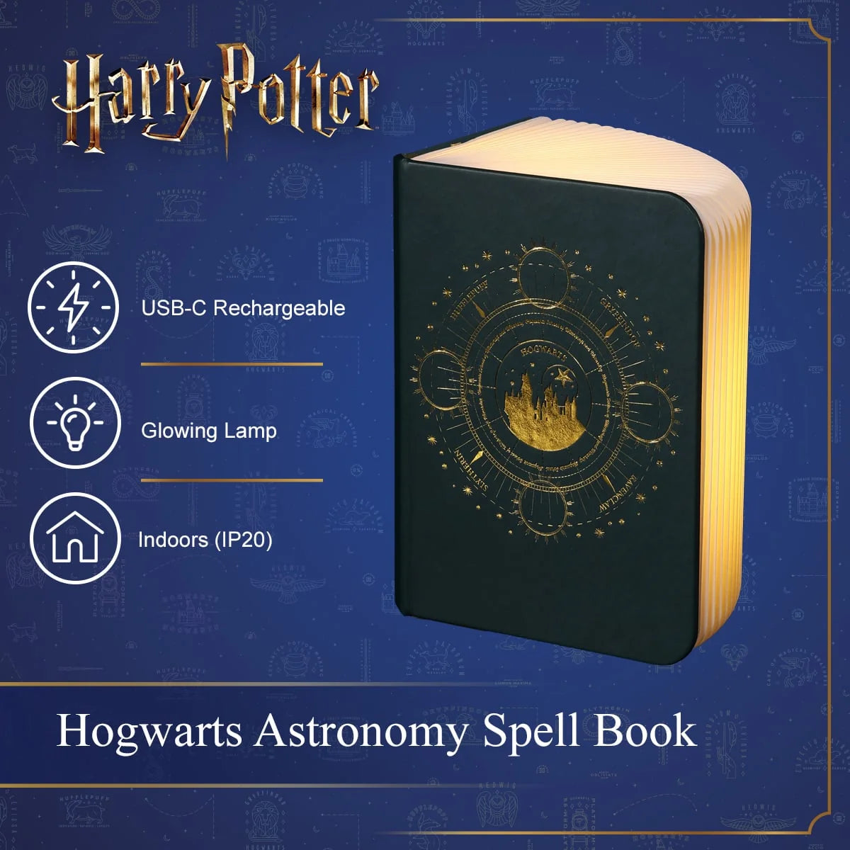 NOMA Harry Potter Hogwarts Astronomy spell book illuminated LED decorative table light