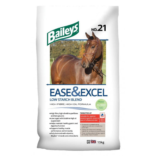 Baileys No.21 Ease and Excel 15kg bag low-starch horse feed muesli