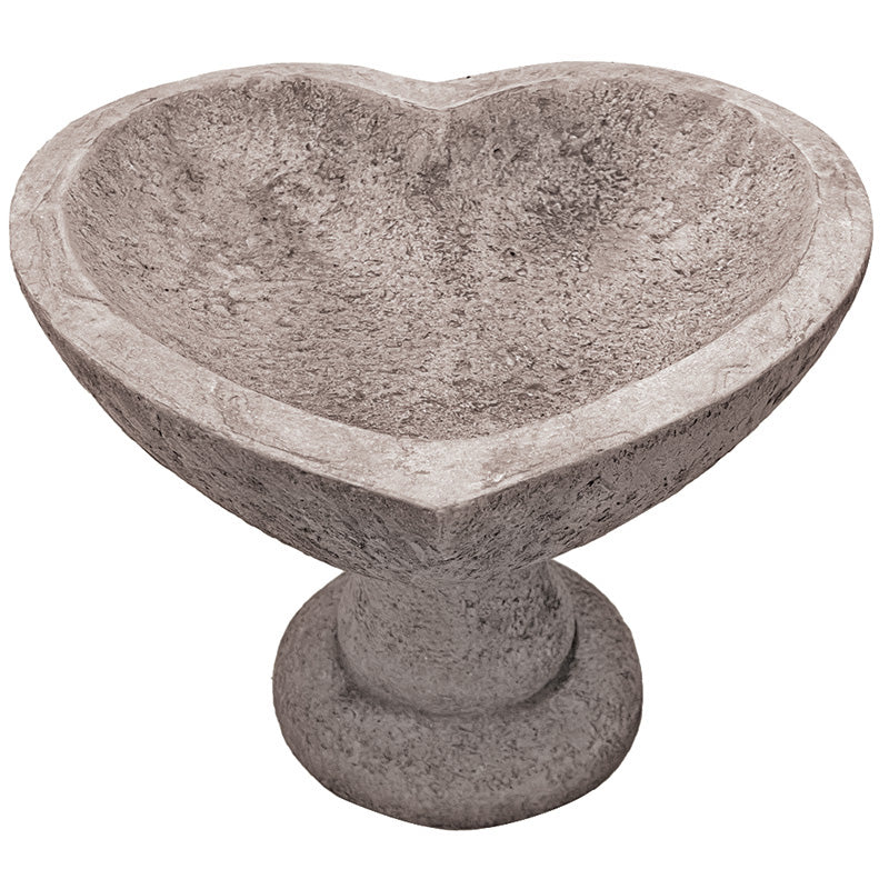 Willowstone Ancient Grey Small Heart Bird Bath BB19AG