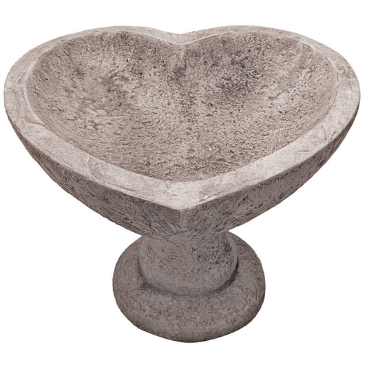 Willowstone Ancient Grey Small Heart Bird Bath BB19AG