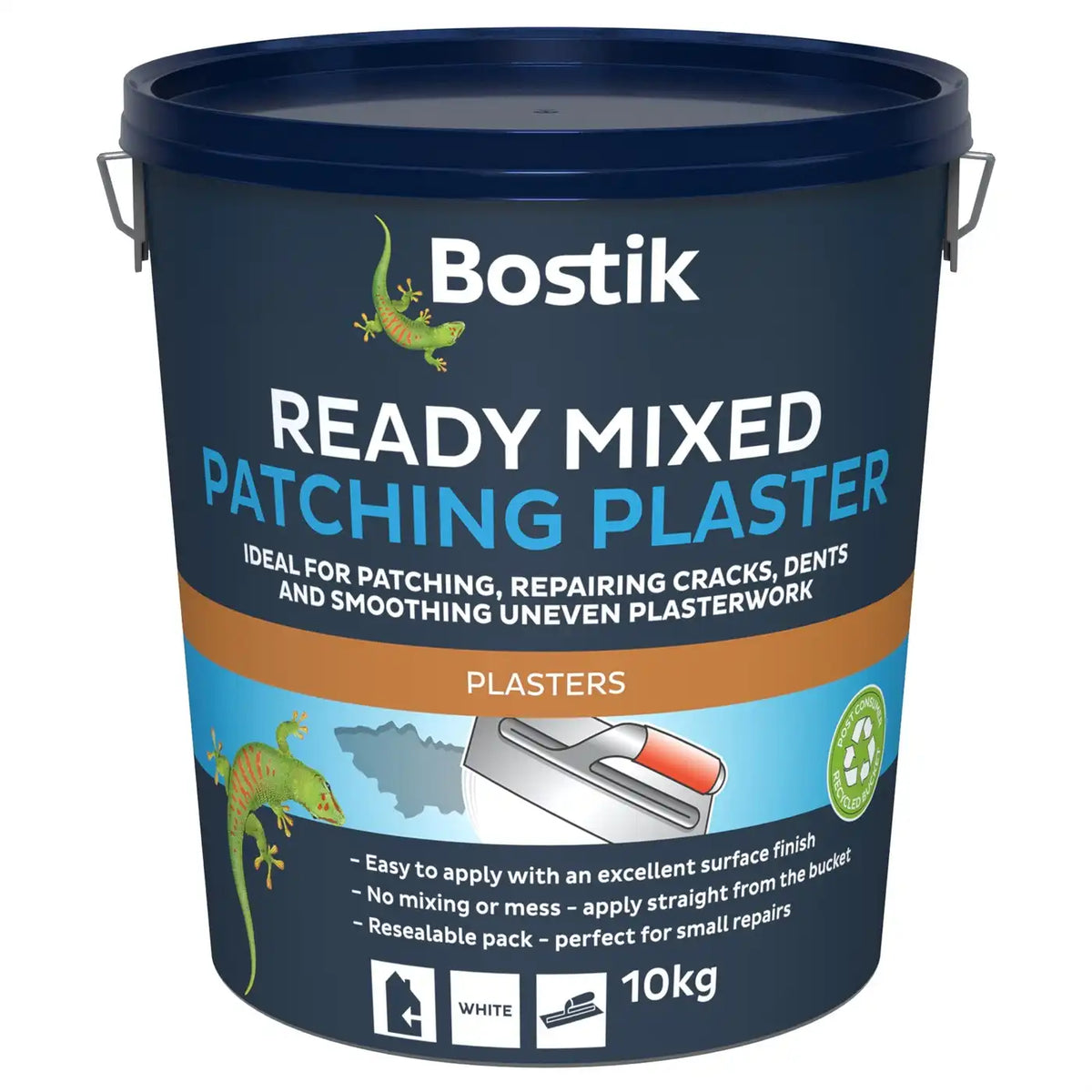 Bostik Ready Mixed Patching Plaster 10kg tub for wall surface repairs