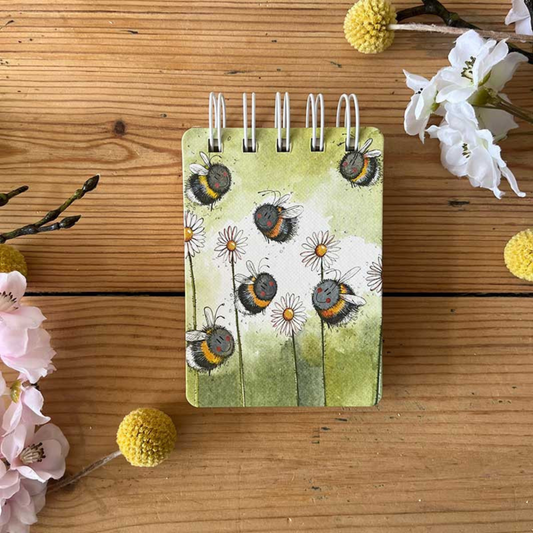 Alex Clark Bees & Daisies Small Spiral Bound Notepad