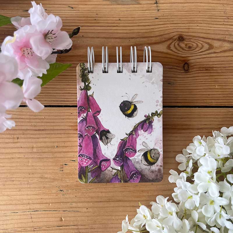 Alex Clark Bees & Foxglove Small Spiral Bound Notepad