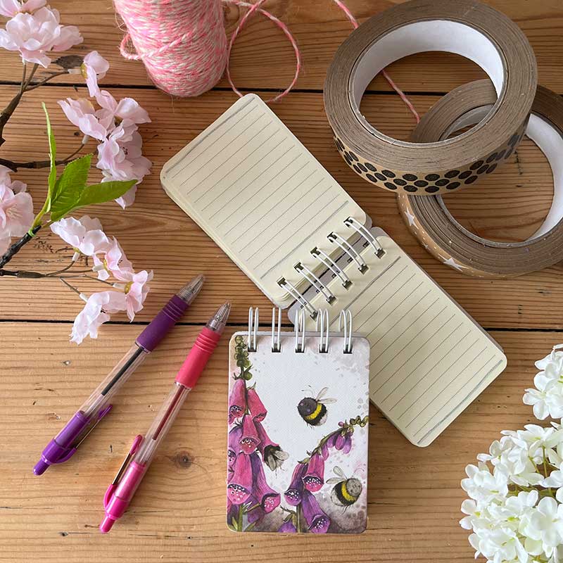 Alex Clark Bees & Foxglove Small Spiral Bound Notepad