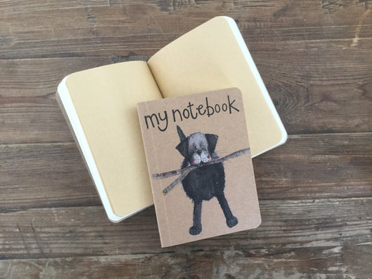 Alex Clark Black Labrador Small Kraft Notebook