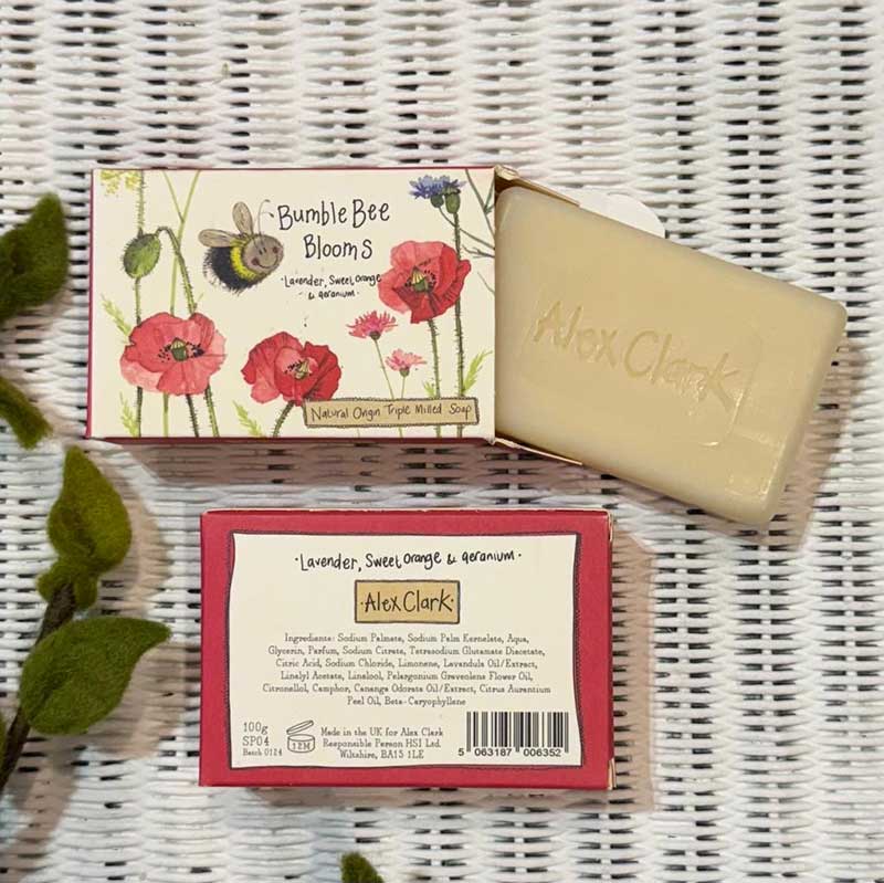 Alex Clark Bumble Bee Blooms Lavender, Sweet Orange & Geranium Soap