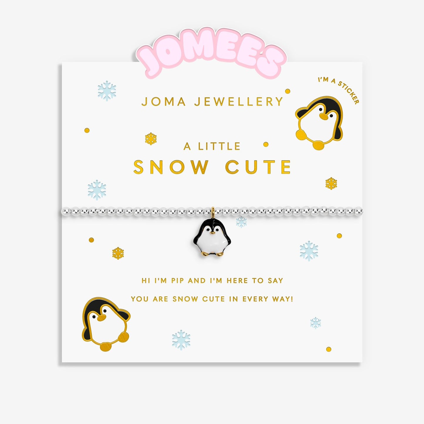 Joma Jewellery Kids A Little Jomees Snow Cute Bracelet In Silver and Gold Plating