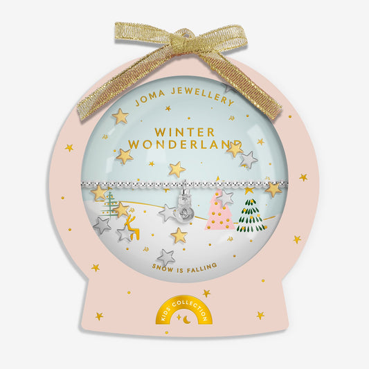 Joma Jewellery Kids' Snowglobe A Little Winter Wonderland Bracelet In Silver Plating