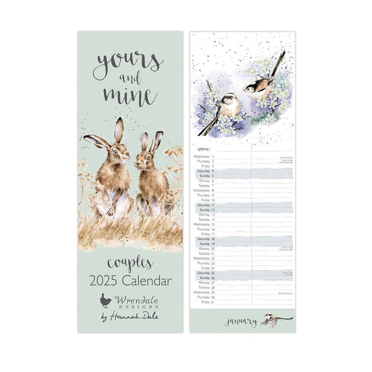 Wrendale Yours and Mine Slim Calendar 2025