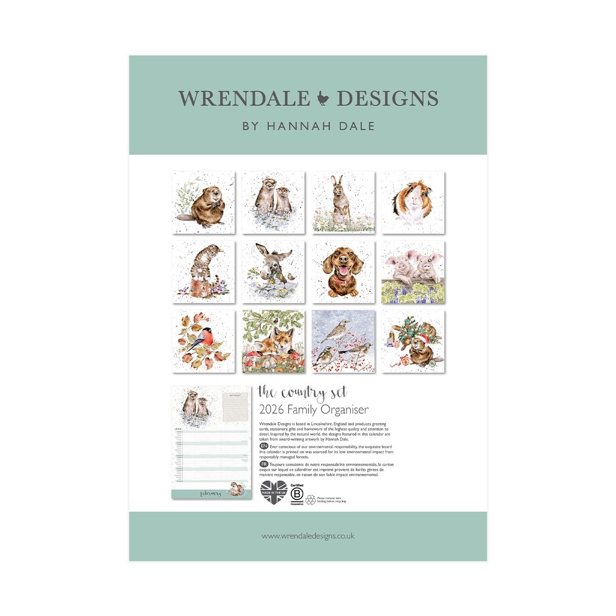 Wrendale - 2026 The Country Set Family Calendar
