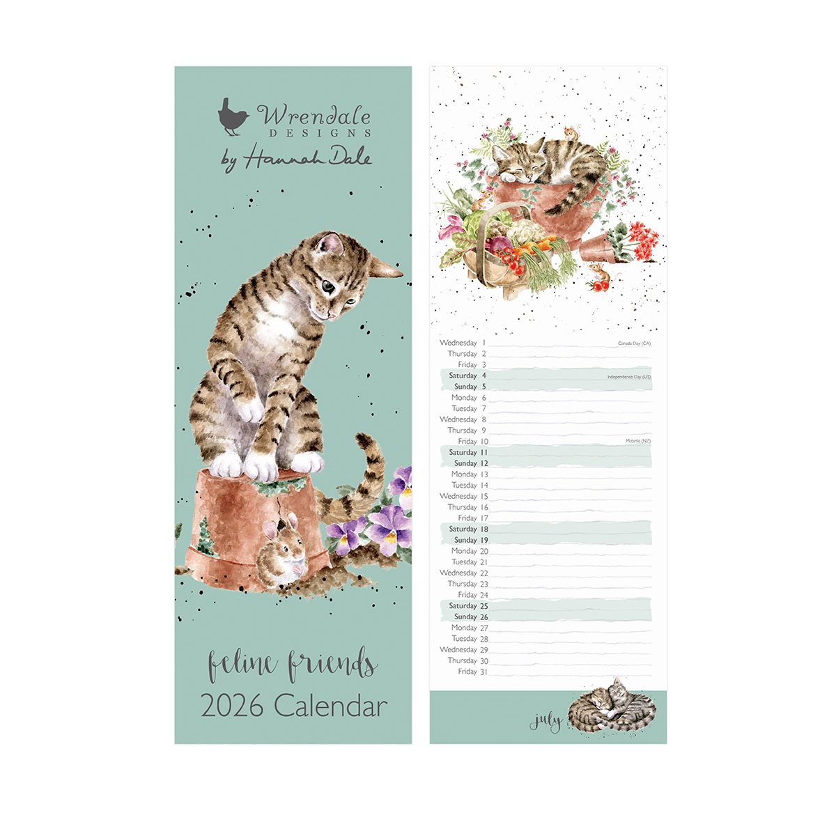 Wrendale - 2026 Feline Friends Slim Calendar