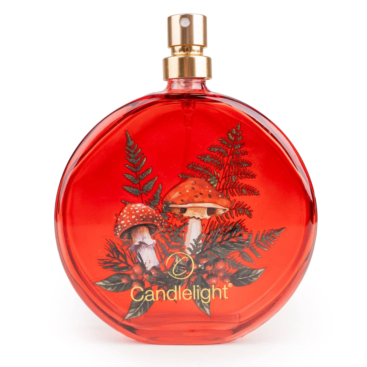 Candlelight Toadstools Flora and Fauna room spray bottle and red scented tealight gift set