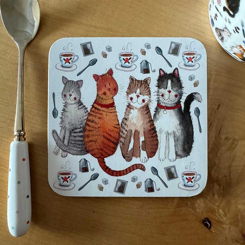 Alex Clark Cat & Tea Coaster