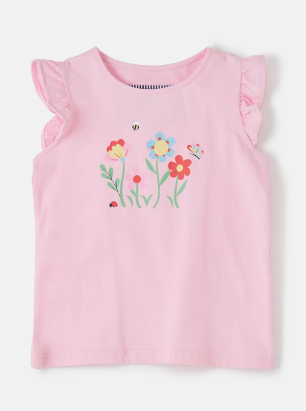 Lighthouse Causeway Swing Pink Flowers Tee Short Sleeve T-Shirt
