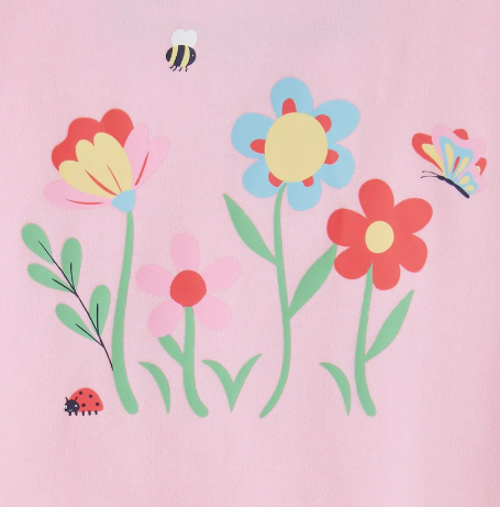 Lighthouse Causeway Swing Pink Flowers Tee Short Sleeve T-Shirt