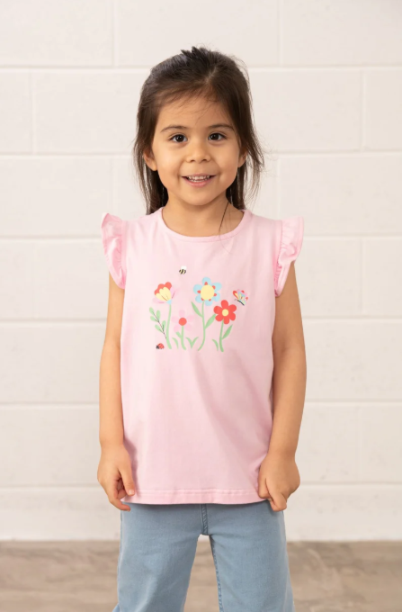 Lighthouse Causeway Swing Pink Flowers Tee Short Sleeve T-Shirt