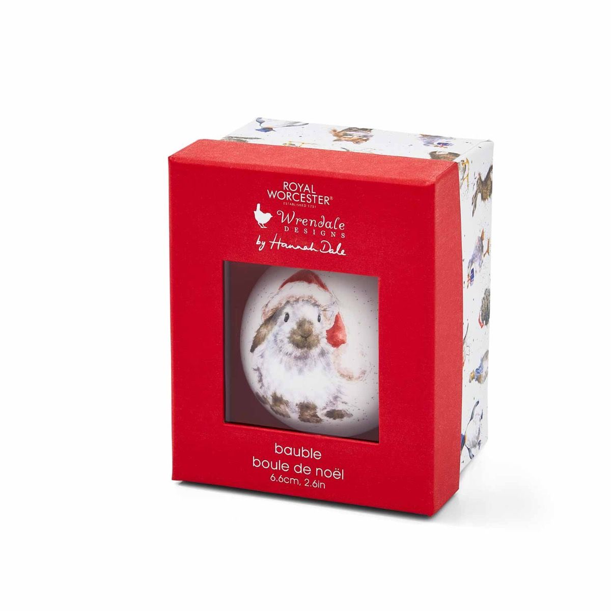 Wrendale Ho Ho Ho Rabbit Christmas Bauble