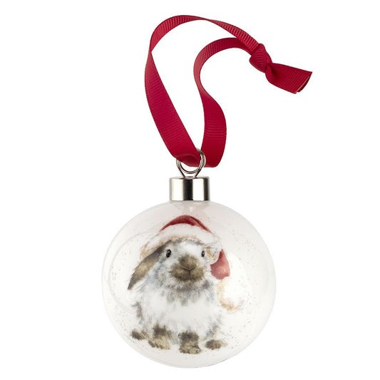 Wrendale Ho Ho Ho Rabbit Christmas Bauble