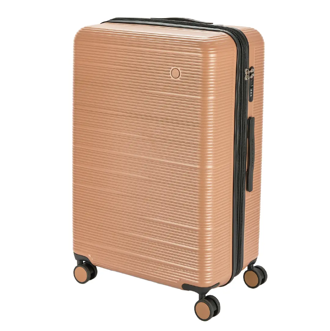 Pierre Cardin Arles hard shell expandable travel suitcase with 8 spinner wheels and TSA lock in mocha