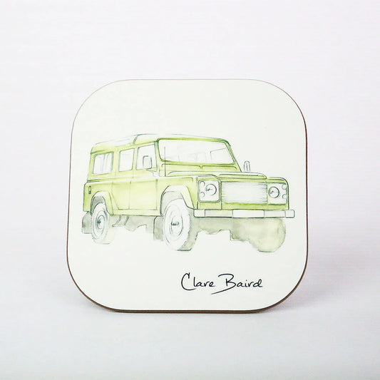 Clare Baird Green Land Rover Coaster