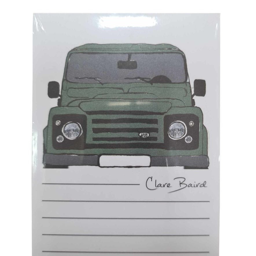 Clare Baird Tonga Green Land Rover Magnetic Notepad