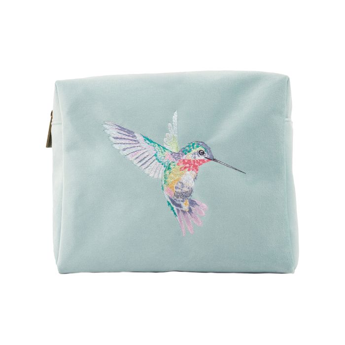 Wrendale Velvet Cosmetic Bag - Humming Bird