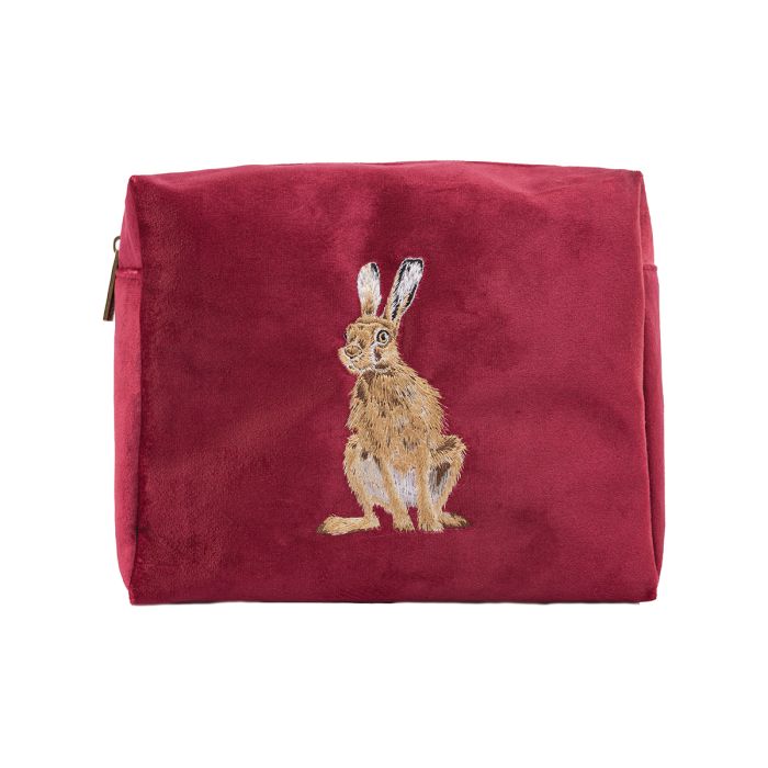 Wrendale Velvet Cosmetic Bag - Hare