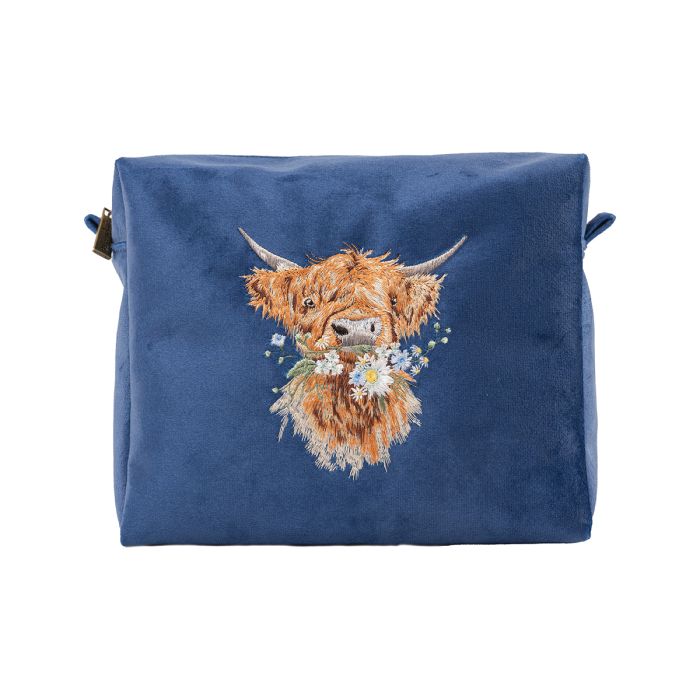 Wrendale Velvet Cosmetic Bag - Highland Cow