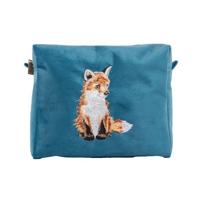 Wrendale Velvet Cosmetic Bag - Fox