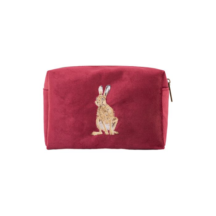 Wrendale Velvet Makeup Bag - Hare