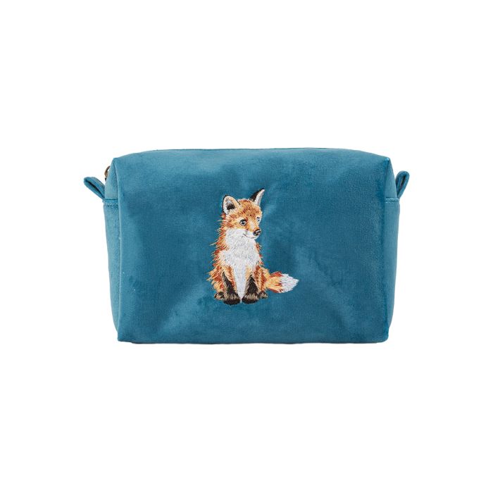 Wrendale Velvet Makeup Bag - Fox