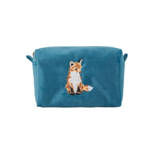 Wrendale Velvet Makeup Bag - Fox
