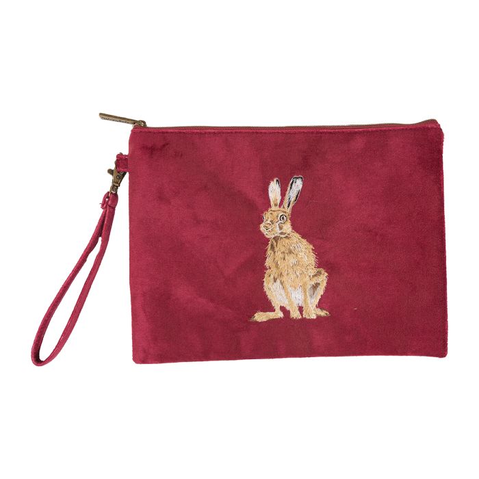 Wrendale Velvet Pouch - Hare