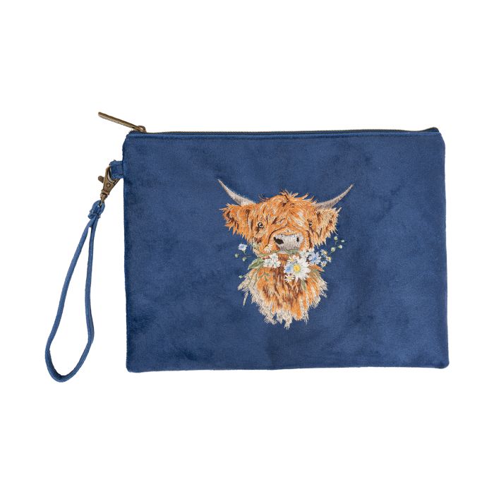 Wrendale Velvet Pouch - Highland Cow