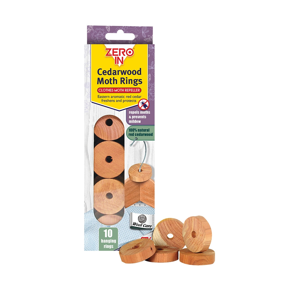 Zero-In Cedarwood Clothes Moth Repeller Rings 10-Pack