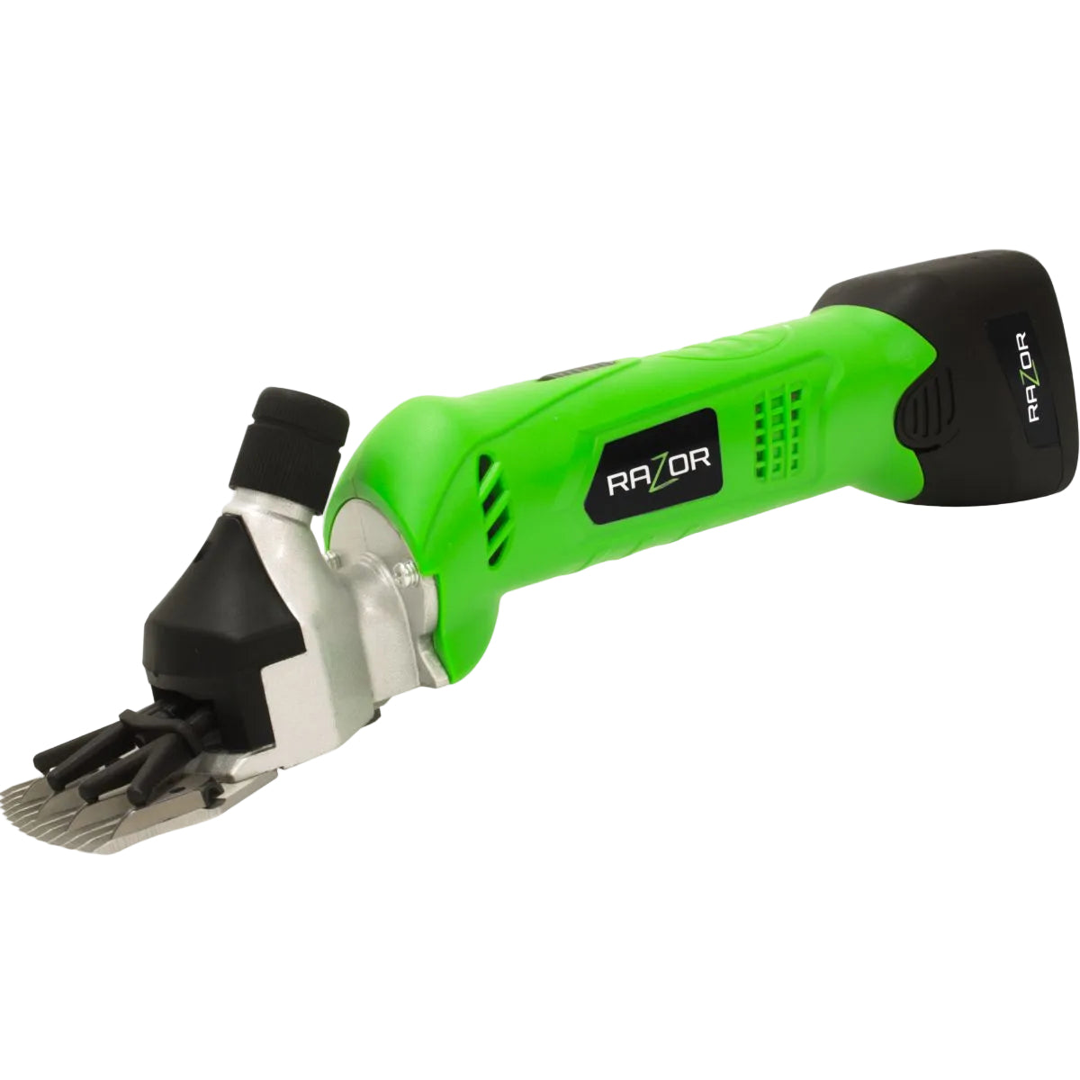 Razor Lithium-ion Cordless Shearer kit including two rechargeable batteries, charger, holster, and carrying case