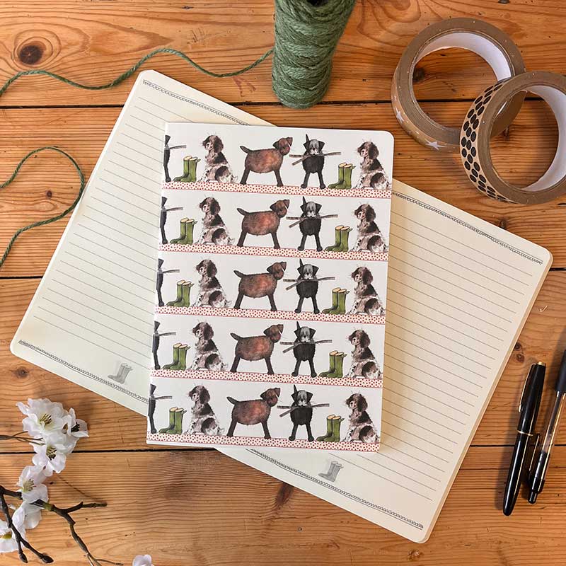 Alex Clark Country Dogs Large Soft Notebook